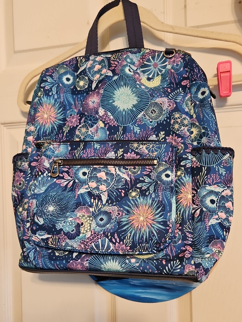 Sakroots Navy Multi Floral-Print Backpack Tote